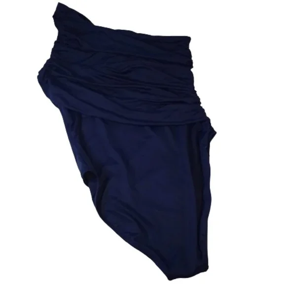 La Blanca Island Goddess Shirred One Shoulder One Piece Swimsuit Size 14 US NWT - Picture 3 of 8